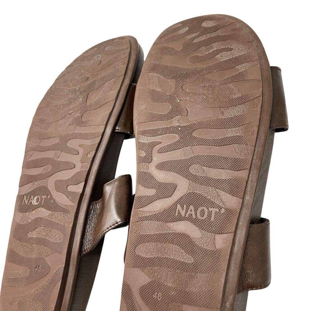 Naot Maldive Sandals Mens 13 Brown Leather Comfort Slides Comfort Strappy Summer - Picture 12 of 14